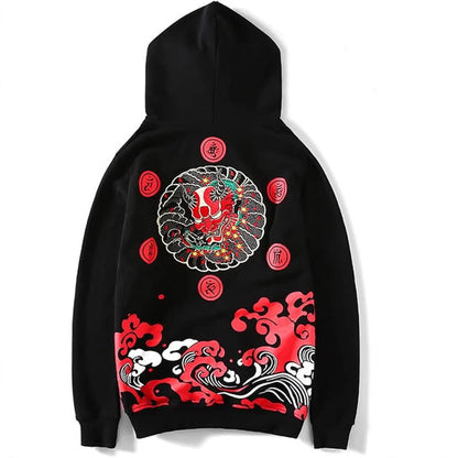 Sweater Men's Dragon Printed Heavy Pattern Hoodie