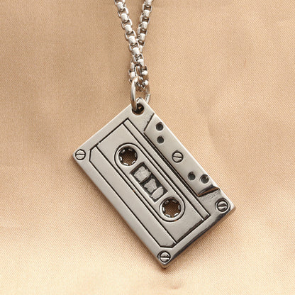 Mens Fashion Titanium Steel Vintage Personality Geometric Pendant Necklace