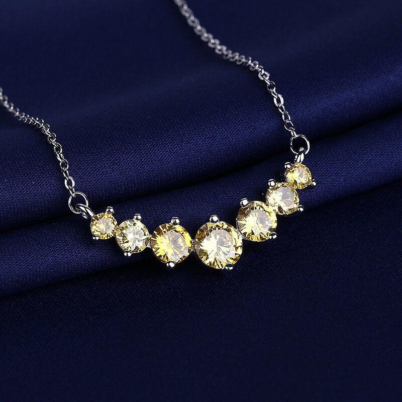 New Moissanite Straight Necklace Female Pendant Clavicle Chain Jewelry