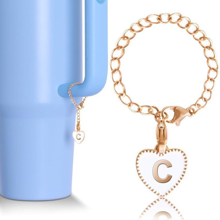 Love Alloy Oil Drop Letter Pendant Water Bottle Handle Decorative Accessories