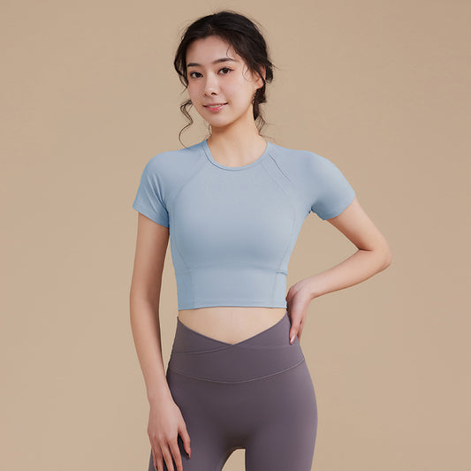Autumn New Yoga Wear Blouse Sports Tights Short-sleeved T-shirt For Women
