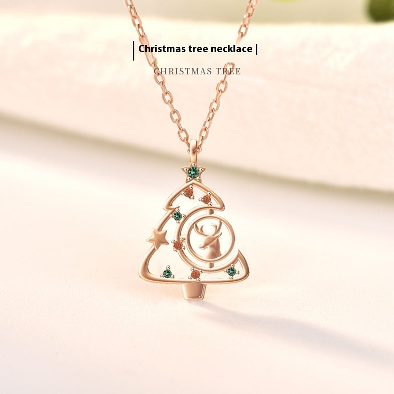 Clavicle Christmas Tree Necklace