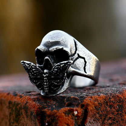 Huginn's Butterfly Skull Ring