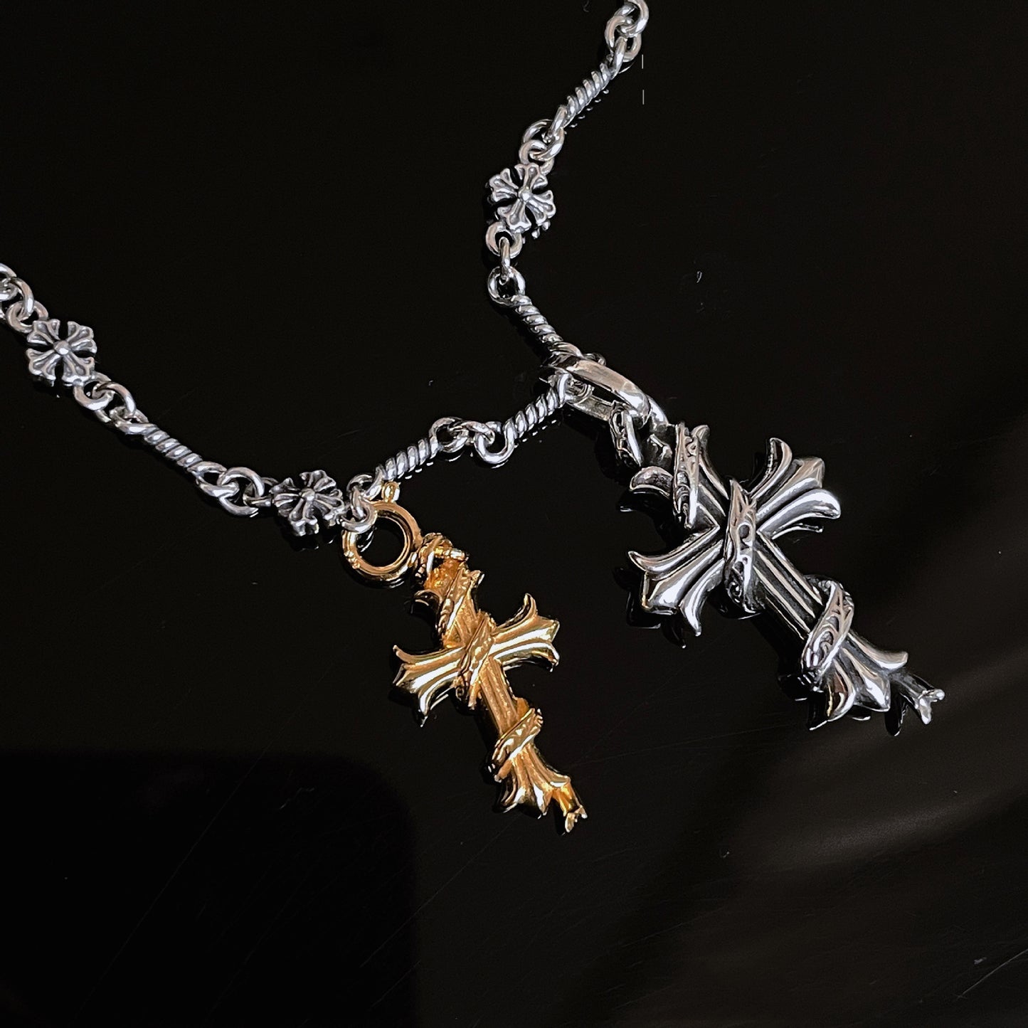 Silver and Gold Cross Essence