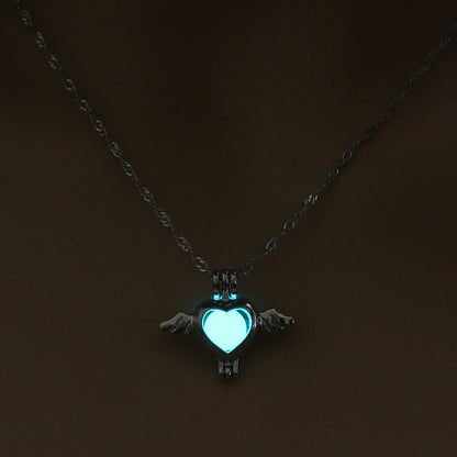 Glow-in-the-dark Angel Wing hollowed-out diy necklace