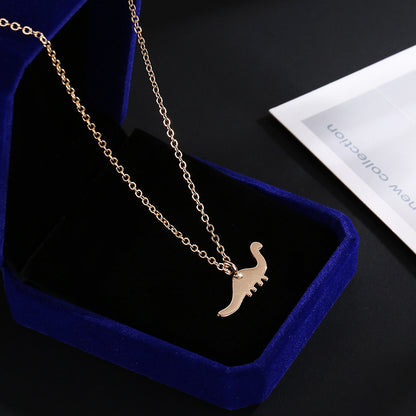 Italian Rose Gold Dinosaur Necklace Fashion Personality Style Alloy Plating