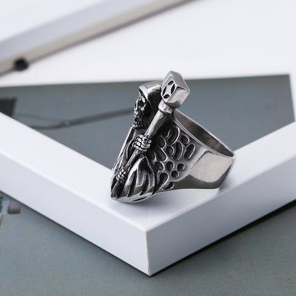 Death Sickle Skull Men's Ring