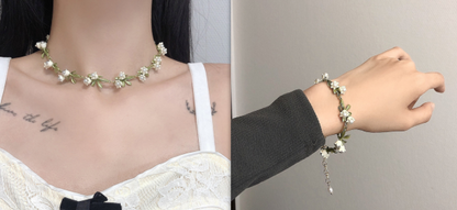 White Lily Of The Valley Necklace Clavicle Chain