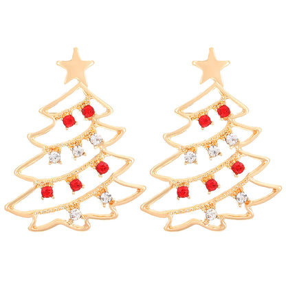 Colorful Zircon Christmas Tree Earrings