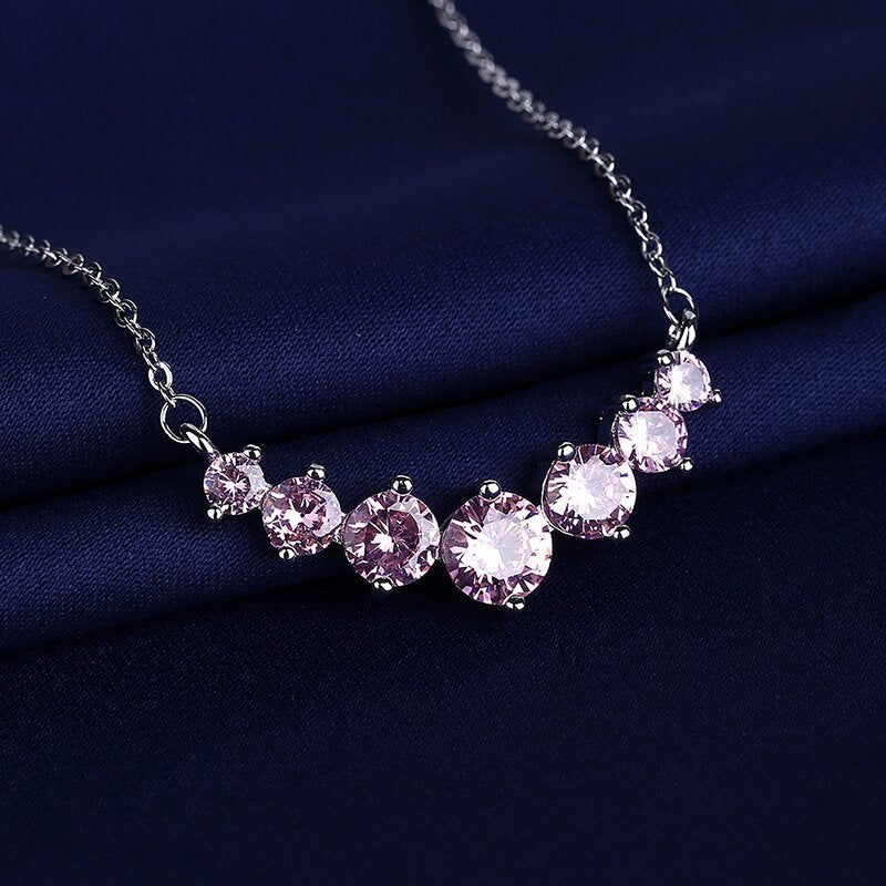 New Moissanite Straight Necklace Female Pendant Clavicle Chain Jewelry