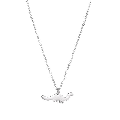 Italian Rose Gold Dinosaur Necklace Fashion Personality Style Alloy Plating