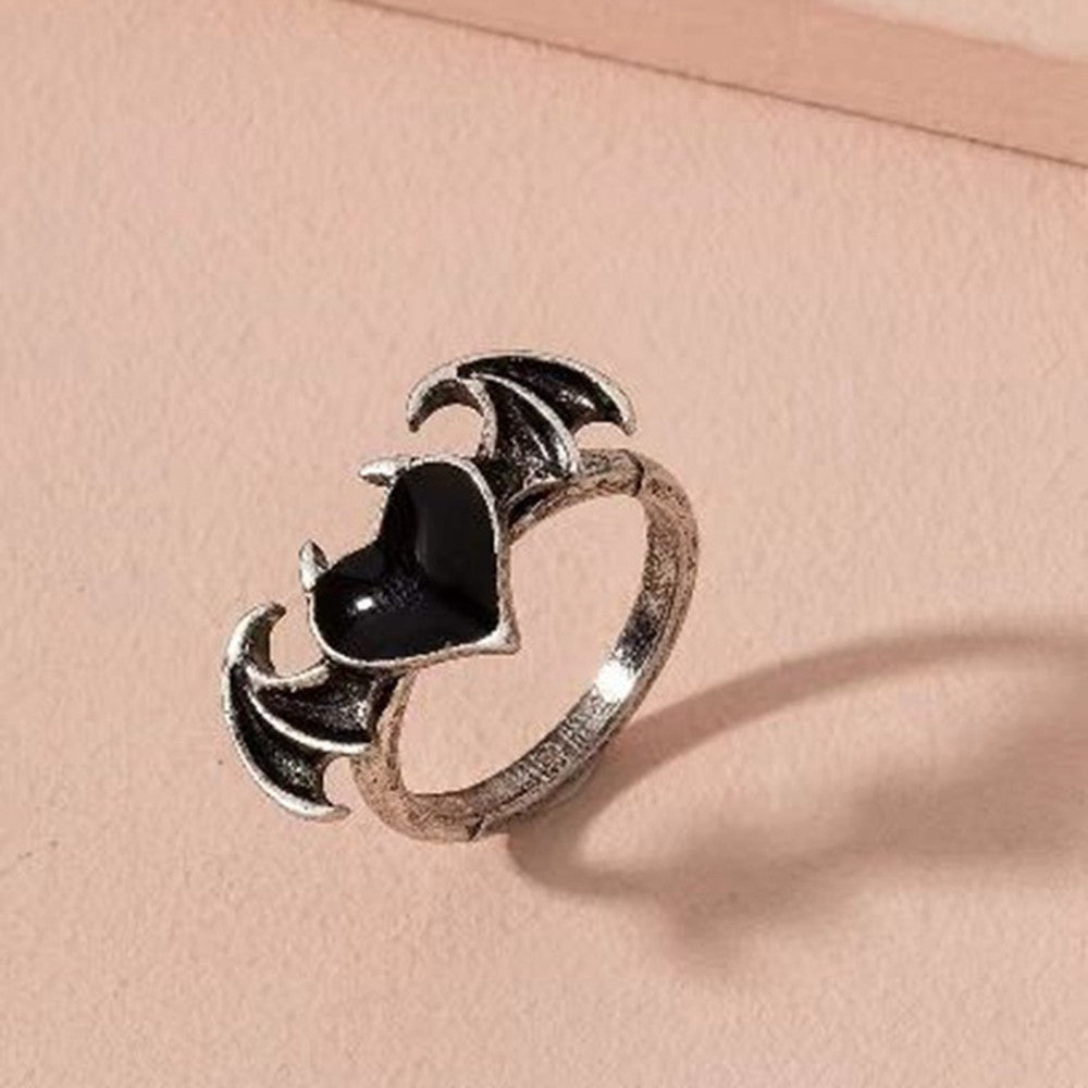 Love Flame Black And White Volcanic Ash Ring