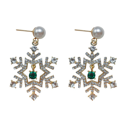 Snowflake Finely Inlaid Earrings