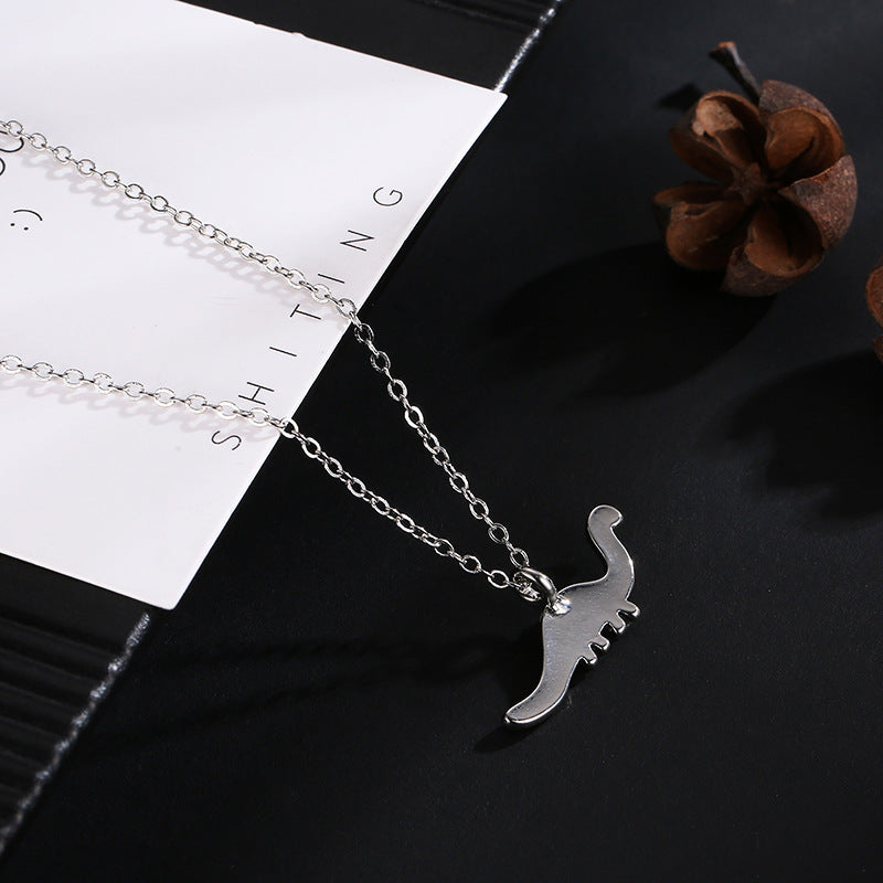 Italian Rose Gold Dinosaur Necklace Fashion Personality Style Alloy Plating