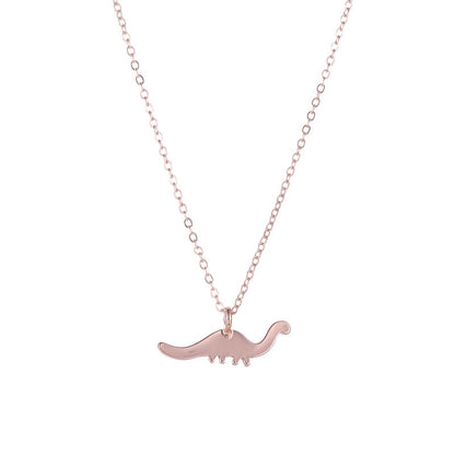 Italian Rose Gold Dinosaur Necklace Fashion Personality Style Alloy Plating